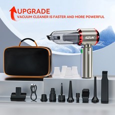 무선청소기 미니 진공 SZUK 자동차 985000Pa 강력한 흡입력 휴대용, 3)Max Red 4hapa bag
