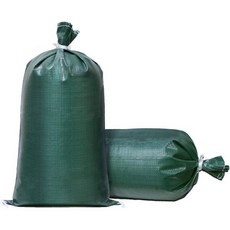 샌드백 초강력 빈 녹색 직물 폴리프로필렌 샌드백끈 포함 최대 UV 차단 14인치 x 26인치 10개입, 1개 (10개 묶음), 초록색