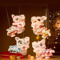 醒獅DIY材料包 寶寶出生準備 手工製作 醒獅掛飾 節慶裝飾 新生兒禮物, 1個, 【PP材質】DIY手工醒獅/粉色