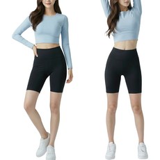 알피션 5부 레깅스 1+1 하이웨스트 요가 필라테스 힙업 반바지