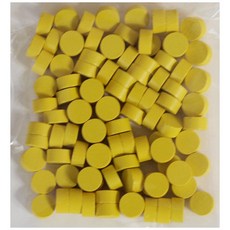 요기팜 원목 컬러 원형 칩 (옐로우/노랑) 10mm x 5mm 100개 교구 숫자 학습 교육 배우기