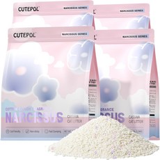 CUTEPOL 카사바 모래 캣 리터 먼지없는 응고형 고양이모래 극세입자, 2.5kg, 4개, 마시멜로 향