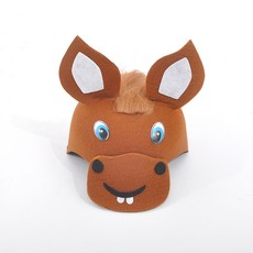 파티쇼 파티 부직포 동물 모자 동물분장 학예회 연극 공연 코스프레 분장 의상, 05.파티부직포동물모자갈색말