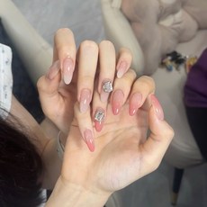 美甲貼片穿戴甲夏季甜酷風美甲片可拆卸貓咪星星蝴蝶結假指甲短款, 1個, BY1619章臺楊柳:膠水款