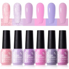 GELLEN 봄 여름용 라이트 핑크 퍼플 매니큐어 U V 램프로 큐어 오래 지속됨, GELLEN 봄 여름용 라이트 핑크 퍼플 매니큐어, U