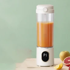 휴대용 350ML 주스 메이커 블렌더 다채로운 색상 6-블레이드 빠른 혼합 2-in-1 쉐이크 스무디 병 주서기 이, 01 White-3.7V, 01 White-3.7V