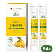 바이퀸 1일1레몬 유기농 레몬즙 100% NFC 리얼 착즙 레몬수 스틱, 280g, 6개