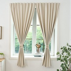 DFMEI 新款全遮光窗簾遮陽布臥室成品陽臺隔熱防曬窗戶簡易簾免打孔, 100遮光-奶茶米色-魔術貼♢♜