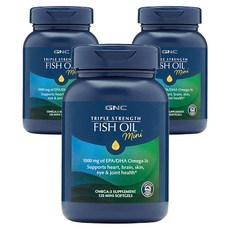 GNC 트리플 스트렝스 피쉬 오일 미니 EPA/DHA 1000mg 소프트젤, 120정, 3개