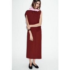 ZARA 언밸런스 롱 원피스 - 테라코타