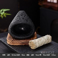 에우셉 수제 향로 작은벽난로, 블랙 벽난로 + 베이스 + 세이지