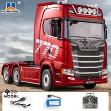 RC 엔지니어링 차량 Huina 1501 770S RC 트럭 118 스케일 모델 19 채널 2.4G 엔지니어링 트레일러 트럭 라이트 사운드 장난감, 2)Red