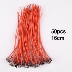 새로운 50 PCS 4-20cm 레드 캔들 Wicks 무연 왁스 순수 코튼 코어 DIY 수제 촛불 만들기 Pre-Waxed Wicks 파티 용품 만들기, 16cm, 50개