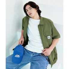 매장정품 LEE 투포켓 나일론 반팔 셔츠 카키 LE2502SS06KH 157042