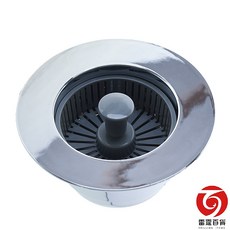 雷霆百貨 水槽按壓防蟑臭阻隔器 不鏽鋼彈跳過濾水槽提籠 排水神器 防蟲 防臭 防蟑螂 快速排水 過濾提籃, 1個