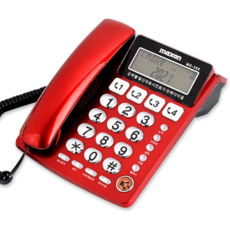 맥슨 강력벨 빅버튼 유선 전화기 MS-388 레드 발신자표시전화기 단축다이얼4개