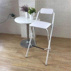 바의자 바텐더 카페 테라스 접이식 바스툴 강당 높은, 70cm 올화이트 쿠션, 1인용