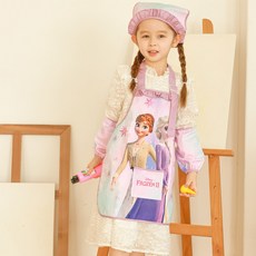 Disney 迪士尼 冰雪奇緣女童圍裙+袖套+頭巾 3件組