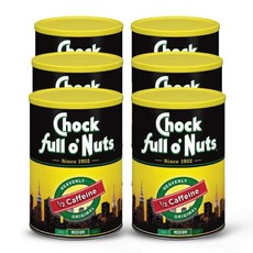 Chock Full o'Nuts 프렌치 바닐라 맛 그라운드 분쇄 커피 289.2g 210292, 10.3 Ounce (Pack of 6), 헤븐리 하프 카페인