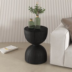 거실 인테리어 협탁 우드 장식 테이블 통나무 빈티지 탁자, 32x45 탄화 그릇