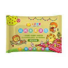 獅子寶寶 超純水柔濕巾, 1個, 20抽單包 （超取限36） 20抽36包一箱, 20張, 480g
