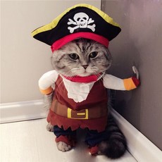 寵物海盜cos服 狗狗貓咪萬聖節搞怪道具服, 海盜船長, 1個