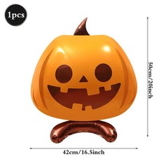 할로윈 호러 알루미늄 호일 스탠딩 풍선 해골 못난이 귀여운 유령 호박 파티 홈 가든 장식, 1개, 1. 1pc