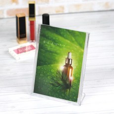 성림아크릴 L자 A4 전단지 화이트 블랙 아크릴 꽂이 A5 스탠드 A6, 투명