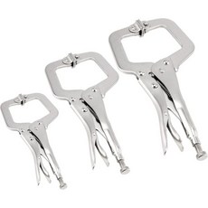 회전 패드가 있는 JAPCHET 3팩 C 클램프 플라이어 세트 용접 도구 세트 6인치 9인치 11인치 헤비 듀티 목재 작업용, JAPCHET 3개 세트 C형 클램프 잠금 플라이어 회, 1개