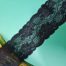 dklace 스판레이스모음 / 레이스 18-0031 폭 8cm 자가드, Black, 1개