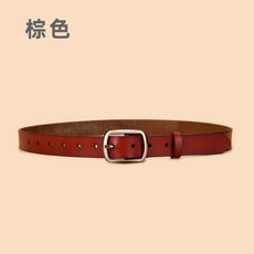 真皮女士腰帶 二層皮女士針釦腰帶 休閒百搭復古皮帶女