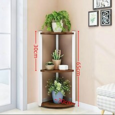 원목 철제 코너 화분 스탠드 다단 삼각형 실내 발코니 거실 진열 수납 선반, 3단, 넓은 코너 3단 레드판 화이트
