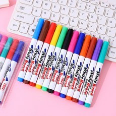 12色可擦白板筆 懸浮畫筆 贈漂浮勺, 1個, 12色/套,漂浮筆+贈送陶瓷勺子
