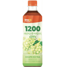 유어스 1200 샤인머스캣 아이스티 대용량 편의점 음료 24개 1박스, 500ml