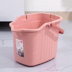 KAZHOM 加厚大號拖把桶 帶輪子塑膠手提擠水桶, 粉色, 無籃頭