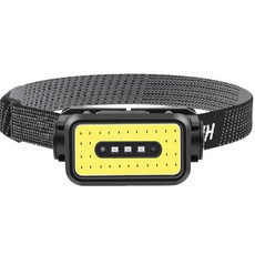 COB工作用頭燈 5檔調節 揮手感應式頭燈, 黑色, 1個