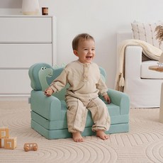 兒童折疊沙發椅 恐龍造型 嬰幼兒午睡墊 綠色, 圖色（聯繫客服定製）