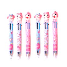 산리오 필기세트 3색볼펜 6색볼펜 샤프 6종 1세트, 6개, 마이멜로디 6색볼펜
