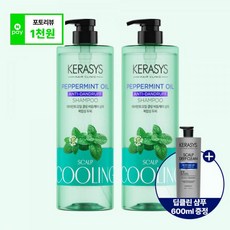 케라시스 페퍼민트오일 비듬케어 샴푸 1LX2개 복합성 두피용+딥클린 샴푸 600ml, 페퍼민트 1L+애플사이다1L+딥클린600ml