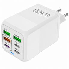 4USB+2PD 6in1 고속충전기 200W, 흰색, 1개