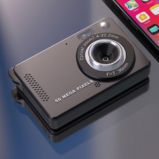 4K 디지털 카메라 50 MP 휴대용 블로깅 카메라 16X 줌 캠코더 카메라 사진 및 비디오용 2.8인치 LCD 화면, Camera NO Card, black