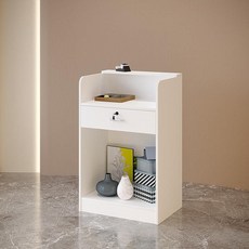 인포데스크 식당 데스크 미용실 계산대 테이블, 120.0x50.0x100.0cm, 화이트(베이스 플레이트 A2 버전 포함), 1개
