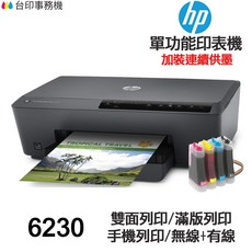 HP 6230 單功能印表機 改連續供墨 無影印功能 雙面列印 手機列印 無線+有線, ② 加購墨水1組(130G)