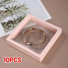 10PS 투명 필름 보석 포장 상자 일시 중단 반지 귀걸이 디스플레이 스탠드 홀더 동전