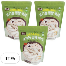 맘스스낵 유기농 팝짱 백미, 백미맛, 30g, 12개