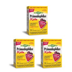 네이쳐스웨이 프리마도필러스 유산균 어린이용 츄어블 타블렛 체리맛, 30정, 3개