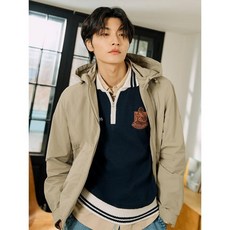 빈폴멘 와펜 포인트 하프집업 니트 - 네이비 (BC5251C08R)