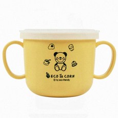 어린이집 옥수수 베이비 뚜껑 양손컵 아기 식기 마시는 잔