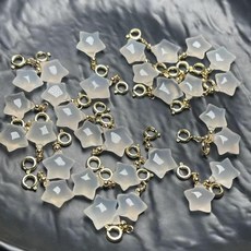 手工串珠荔枝凍冰種瑪瑙五角星玉髓小吊墜萬能扣手鍊DIY招財掛件