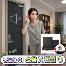 가드텍 현관문 방음재 자석형 소음차단, 12개, 딥블랙
